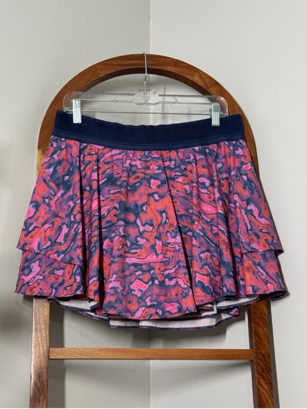 Lululemon 12 Court Rival High Rise Skirt Skort Chroma Clash Multi/Mineral Blue